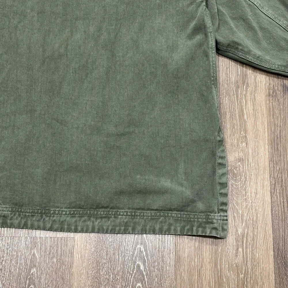 We The Free People Madison City Denim Jacket Large Green Oversized Grunge Boho - Picture 12 of 14